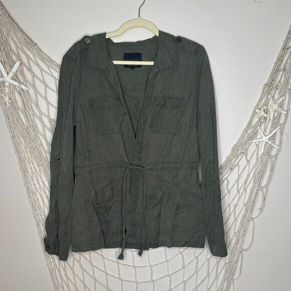 Anthropologie SANCTUARY Field Jacket Olive Green Fatigue Tencel L - Picture 2 of 9